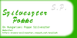 szilveszter poppe business card